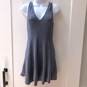 NWT BCBGeneration blue denim chambray stripe fit and flare dress woman’s size 4.